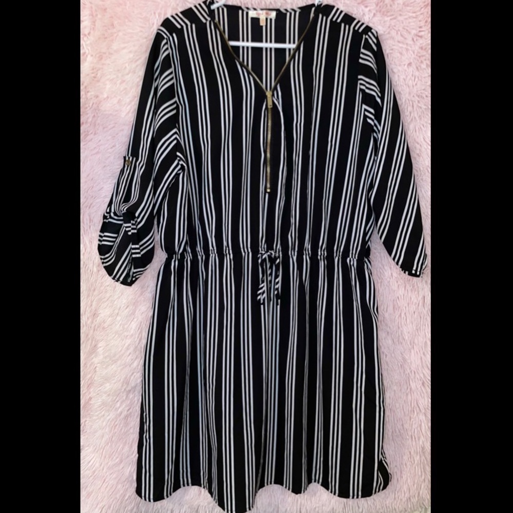 Black and White Striped Dress